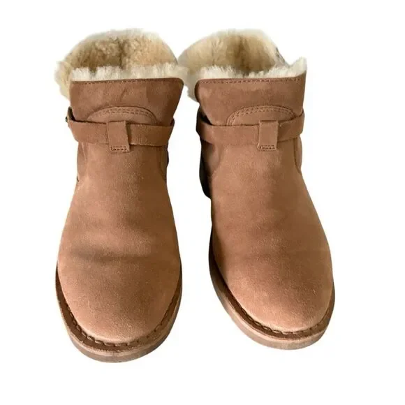 UGG Elisa Genuine Shearling Pull-on  Bootie US  Size 8.5 Women’s Chestnut Browm - Picture 3 of 9